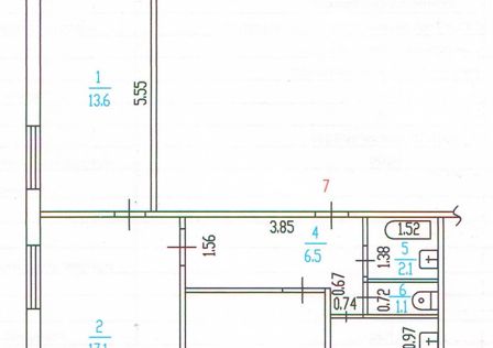 Продаётся 3-комнатная квартира, 60 м²
